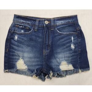 SO Shorts Size 3/26W High Rise Destructed Frayed Hem VINTAGE STRETCH MOM SHORT